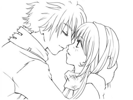 Раскраски аниме девушек и парней