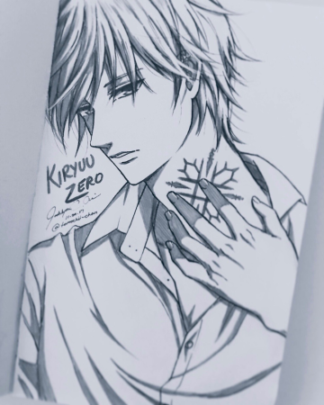 Парень из аниме карандашом