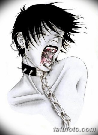 Аниме парень с острыми зубами