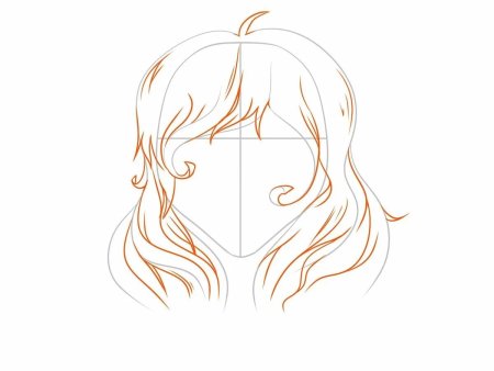 Аниме волосы девушек поэтапно