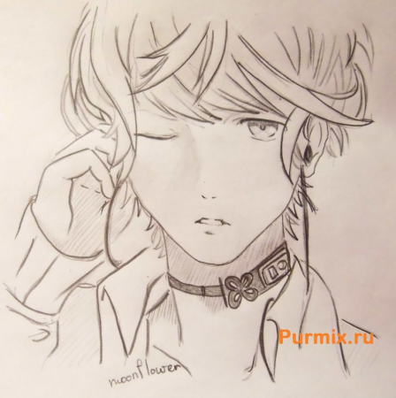 Шу Сакамаки рисунок