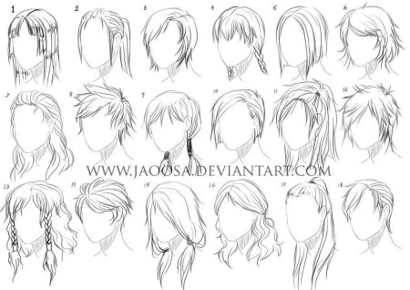 Референс волос аниме женских