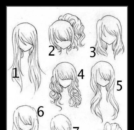 Прически аниме женские с длинными волосами для срисовки