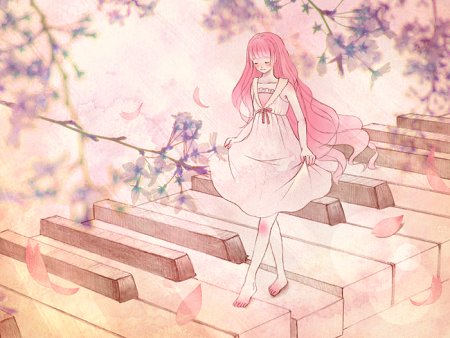 Аниме фортепиано девушки