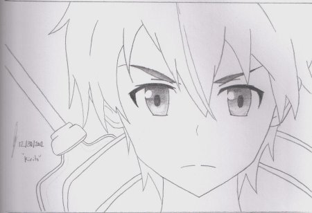 Аниме рисунки карандашом Кирито