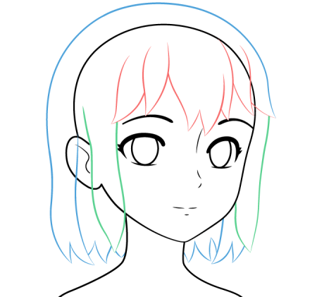 Анимешные лица карандашом