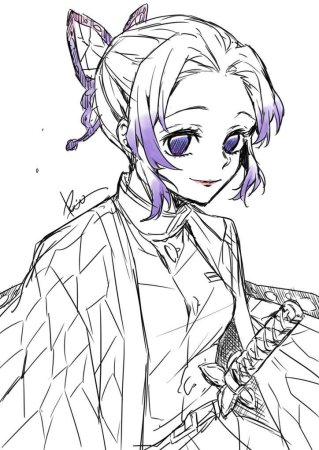 Скетч аниме клинок рассекающий демонов