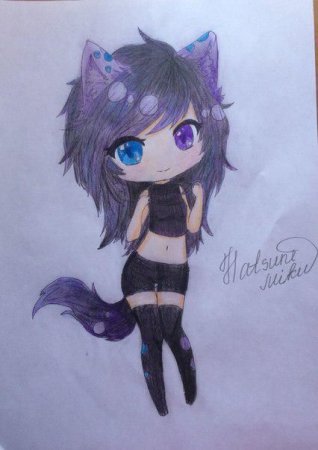 Девочка с кошкой рисунок