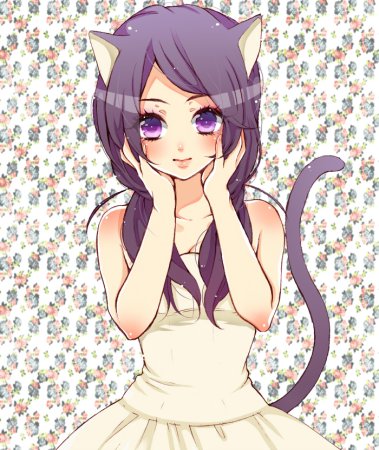 Аниме кот девушка с ушками