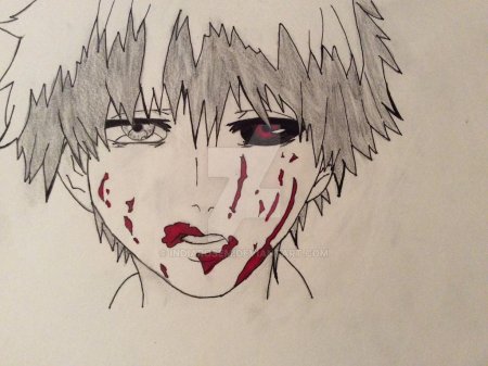 Канеки Кен рисовка