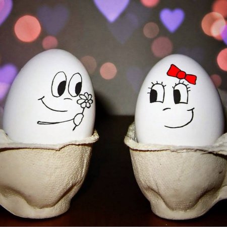 Смешные мордочки на яйцах