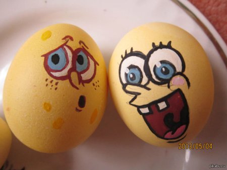 Яйца разрисованные морды