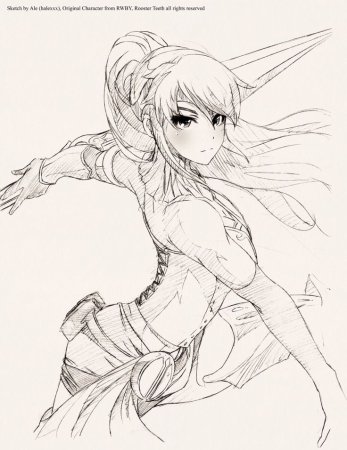 Набросок эскиз аниме