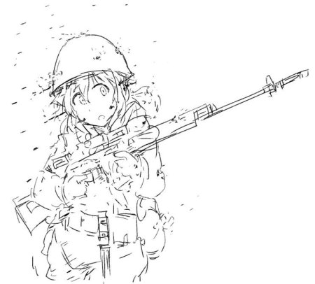 Аниме военных карандашом