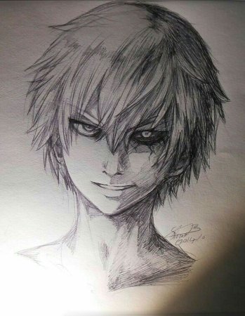 Аниме мальчики карандашом