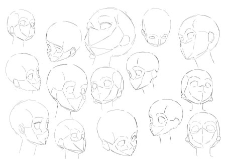 Лицо аниме перспектива референс