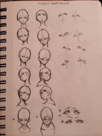 Ракурсы головы для рисования аниме