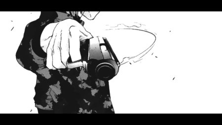 Парень с пистолетом в руке арт