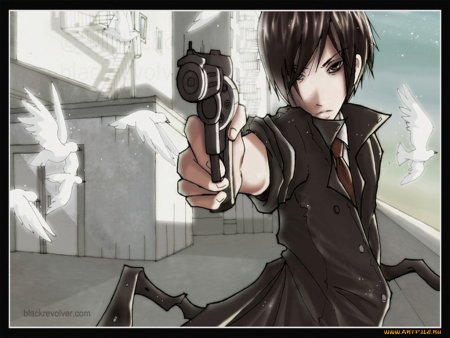 Аниме мужик с пистолетом