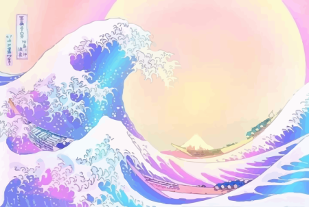 Большая волна в Канагаве аниме