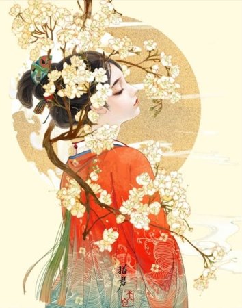 Японская девушка картина