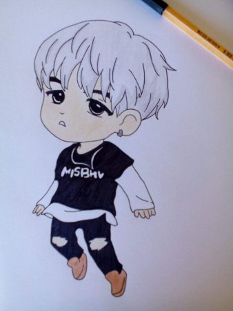 BTS рисунки Чиби Шуга