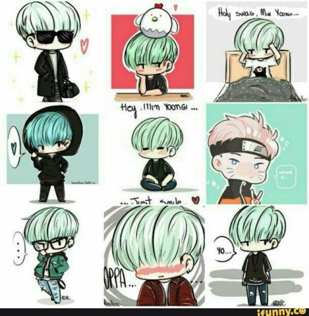 Чиби с мятными волосами