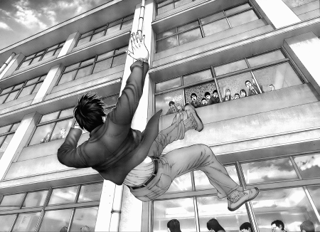 Парень падает с крыши