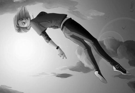 Нарисовать падающую девушку