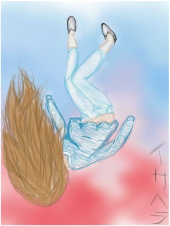 Девушка падает для рисования