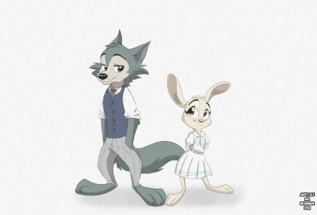 Аниме про волка и зайчиху