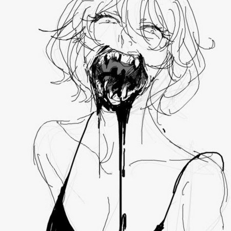 Аниме девушка плачет кровью