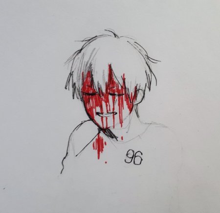 Аниме девушка плачет кровью