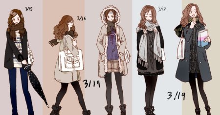 Персонажи в зимней одежде