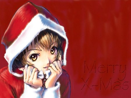 Новогодние обои аниме