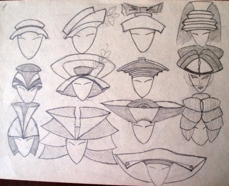 Дизайнерские головные уборы карандашом