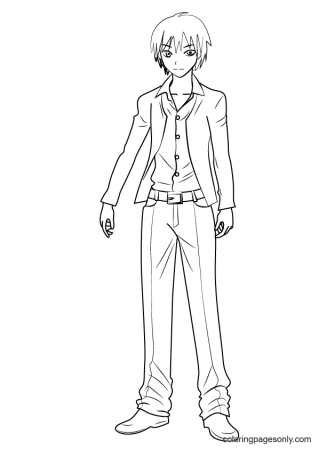 Раскраска девочка аниме в полный рост
