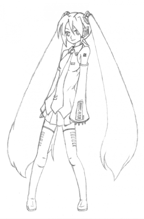 Раскраски аниме Хатсуне Мику