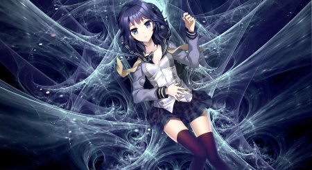 Аниме девушка с черными волосами