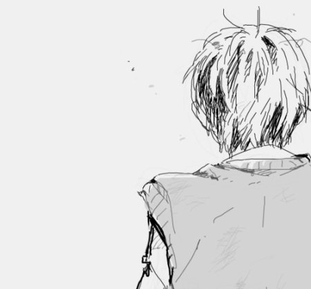 Аниме парень вид со спины