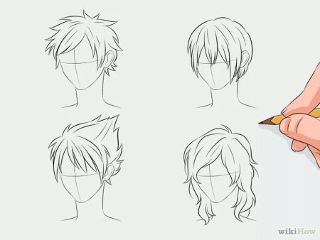 Рисовка волос аниме парней