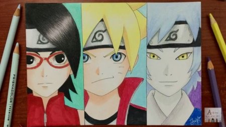 Рисунок Боруто Сарада Мицуки