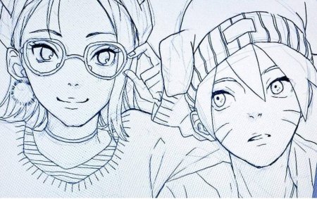 Раскраска Боруто и Сарада