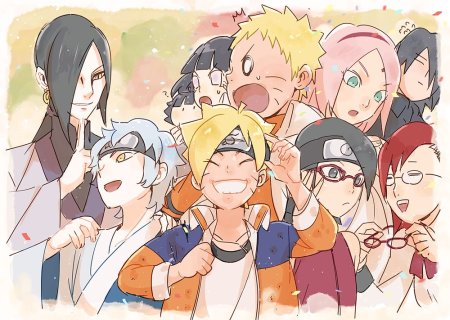 Наруто Саске Сакура Боруто Сарада Мицуки