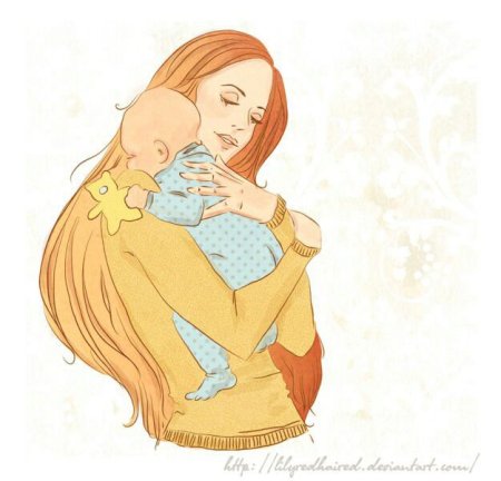 Мама с малышом на руках рисунок