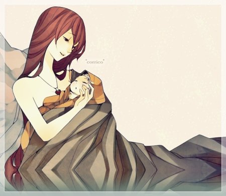 Аниме мама с младенцем