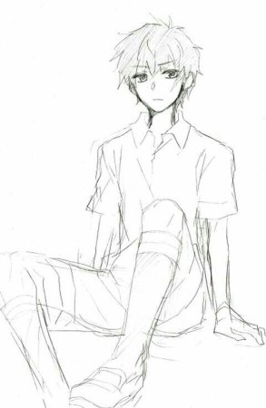 Аниме персонажи карандашом в полный рост