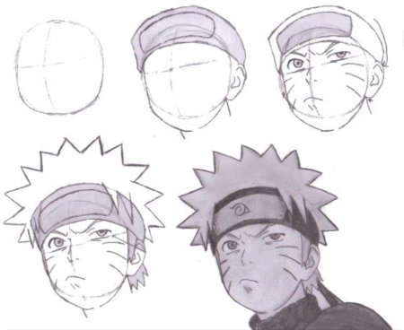 Наруто рисунок пошагово