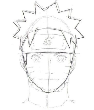Лицо Наруто для рисования
