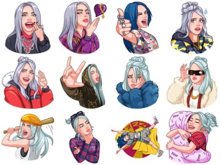 Билли Айлиш Стикеры телеграмм